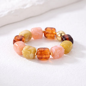 Bracciale misto a maglie spesse color brace autunnale