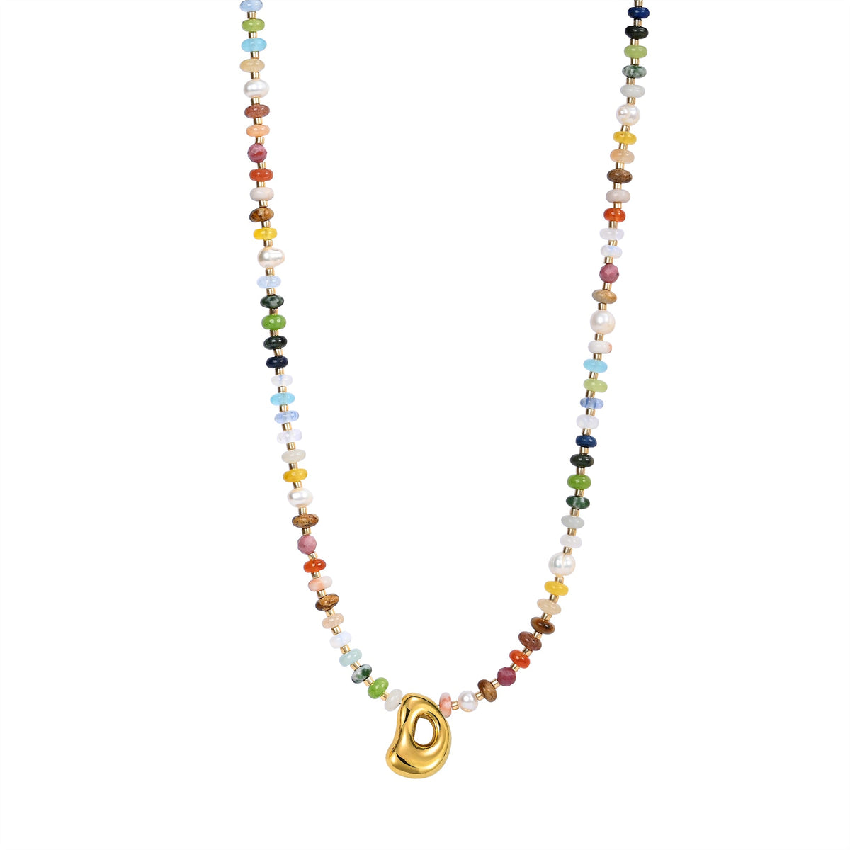 Collana con lettere a bolle multicolore