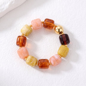 Bracciale misto a maglie spesse color brace autunnale