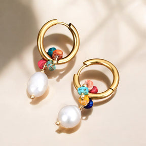 Orecchini a cerchio Jasper Harmony Pearl