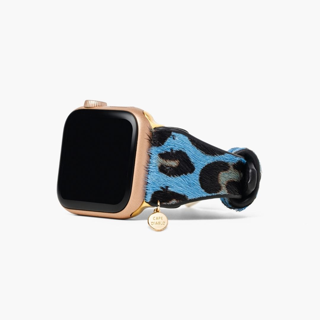 Cinturino Apple Watch in pelle azzurra selvaggia