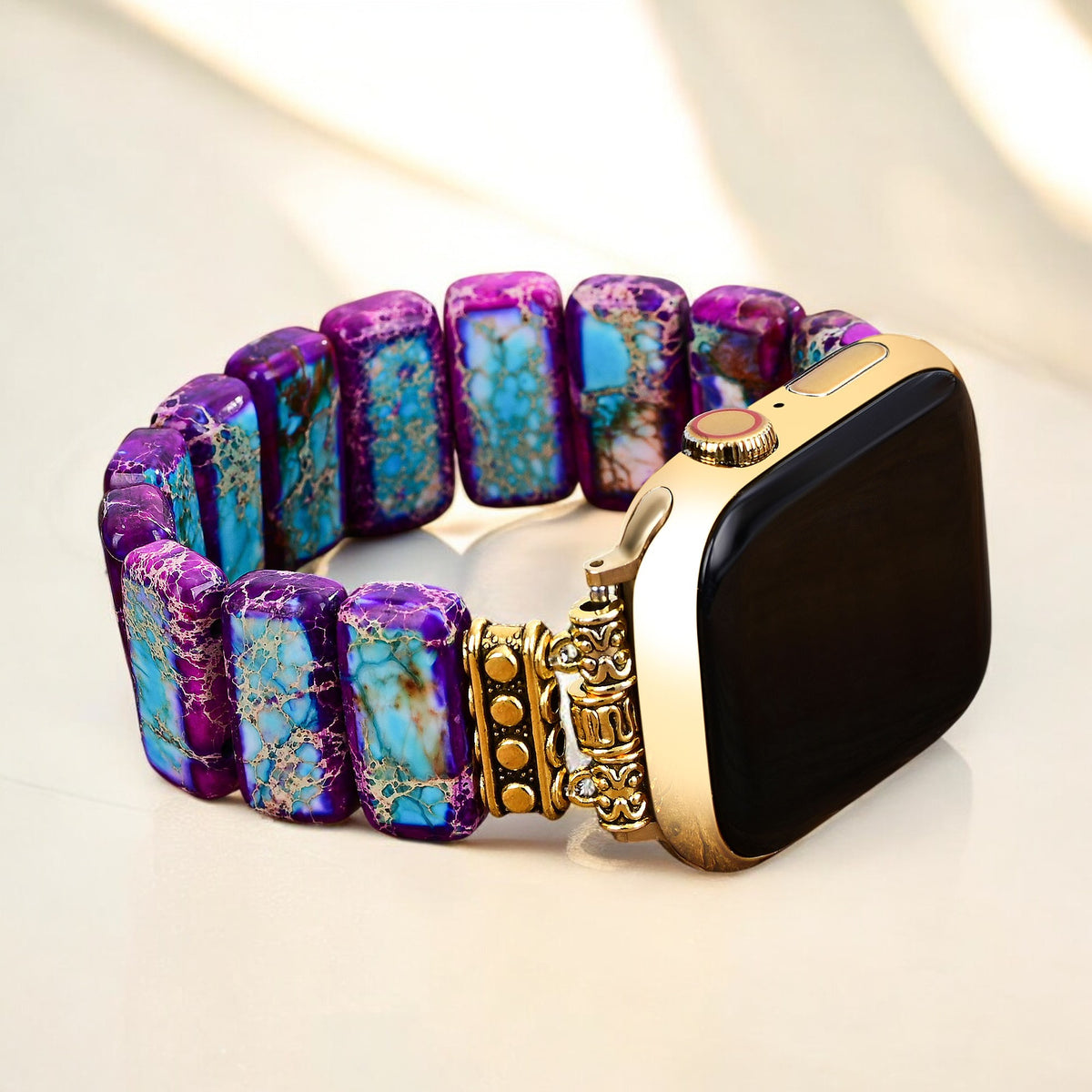 Cinturino elasticizzato Majestic Tibetan Jasper per Apple Watch