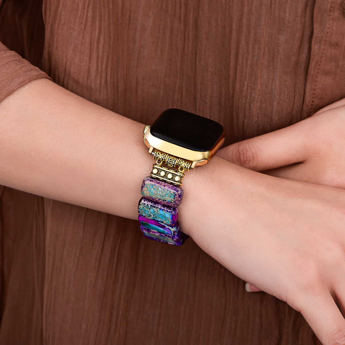 Cinturino elasticizzato Majestic Tibetan Jasper per Apple Watch