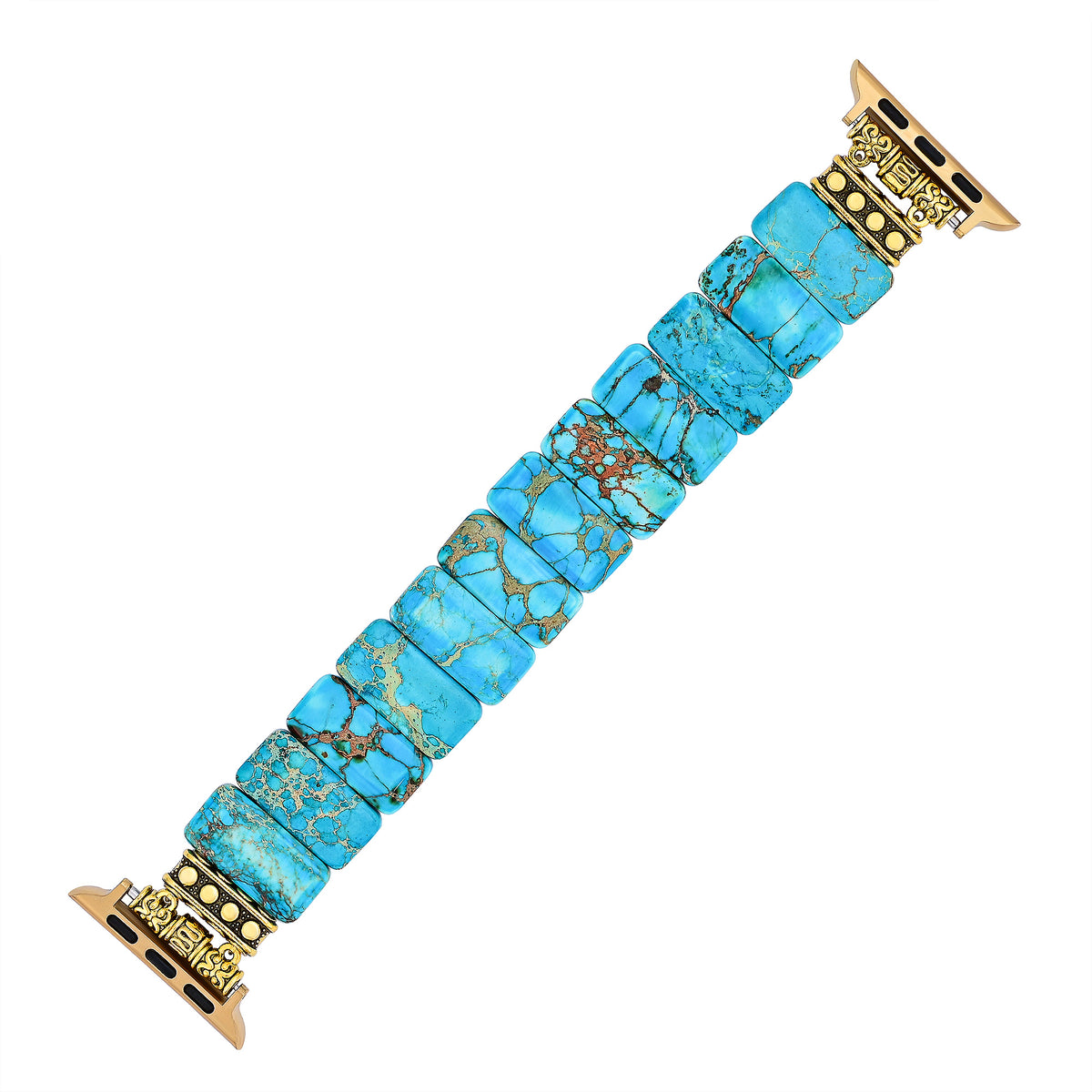 Cinturino elasticizzato Apple Watch in diaspro tibetano turchese