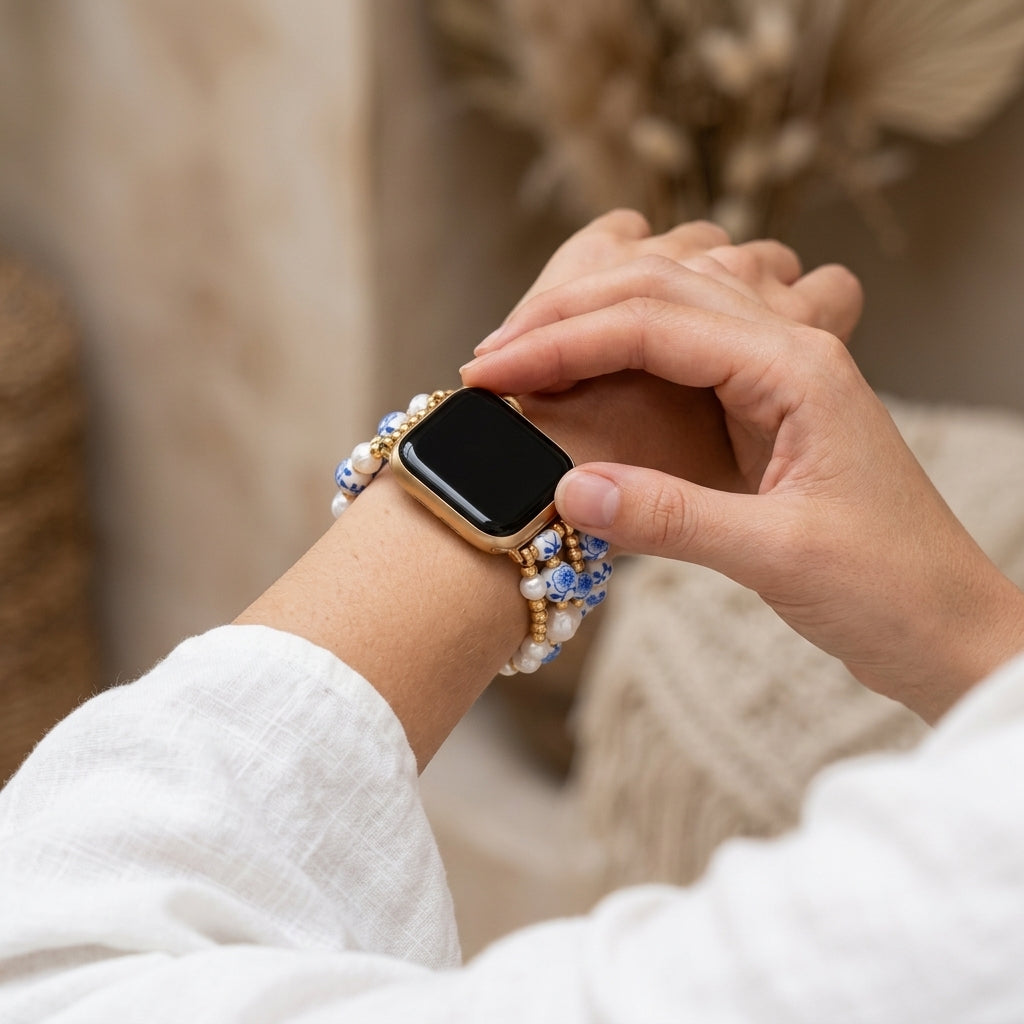 Cinturino Apple Watch Porcelain Garden Blue Blossom
