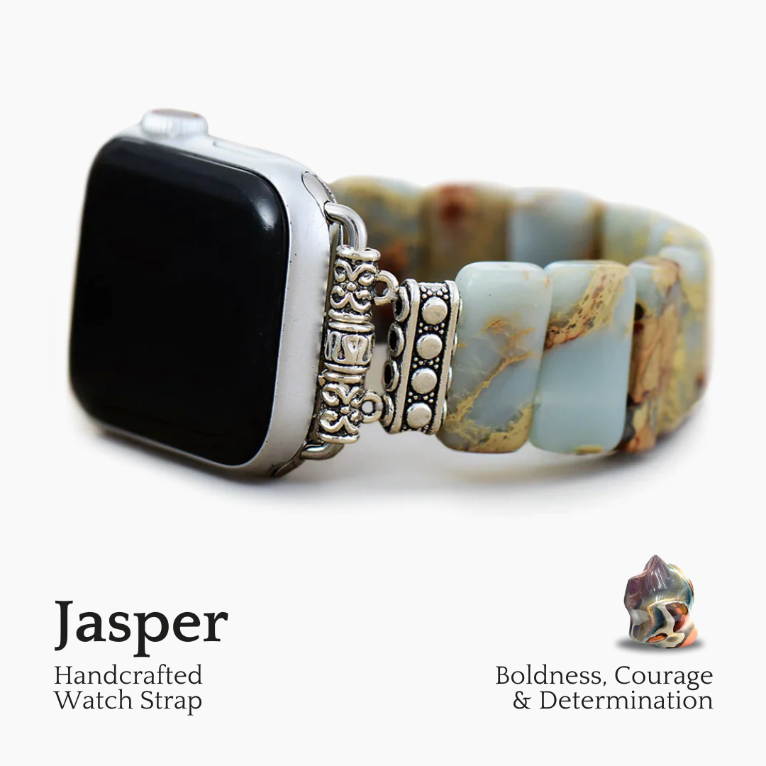 Cinturino elasticizzato Apple Watch in diaspro tibetano della Terra