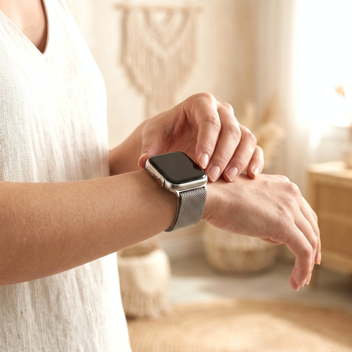 Cinturino di lusso in acciaio platino per Apple Watch