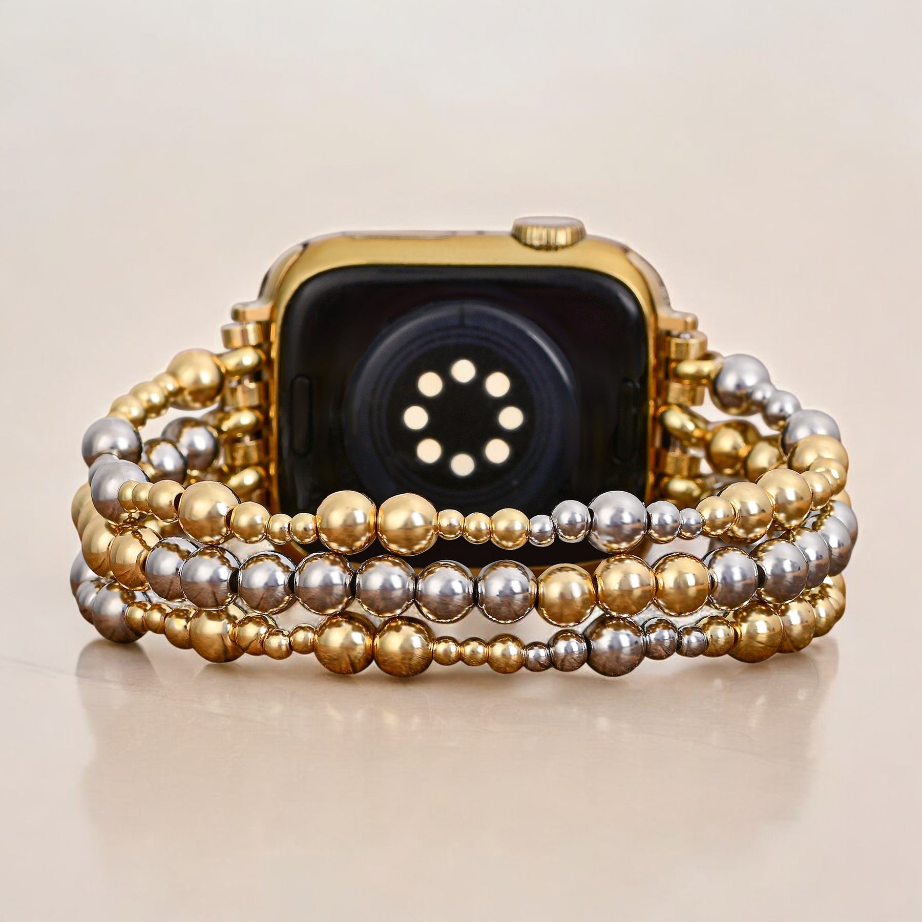 Cinturino elasticizzato in oro sterling per Apple Watch