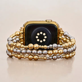 Cinturino elasticizzato in oro sterling per Apple Watch