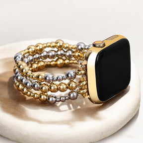 Cinturino elasticizzato in oro sterling per Apple Watch