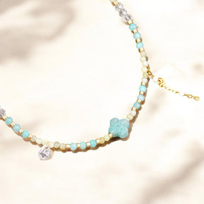 Cavigliera con ciondolo trifoglio in amazonite turchese