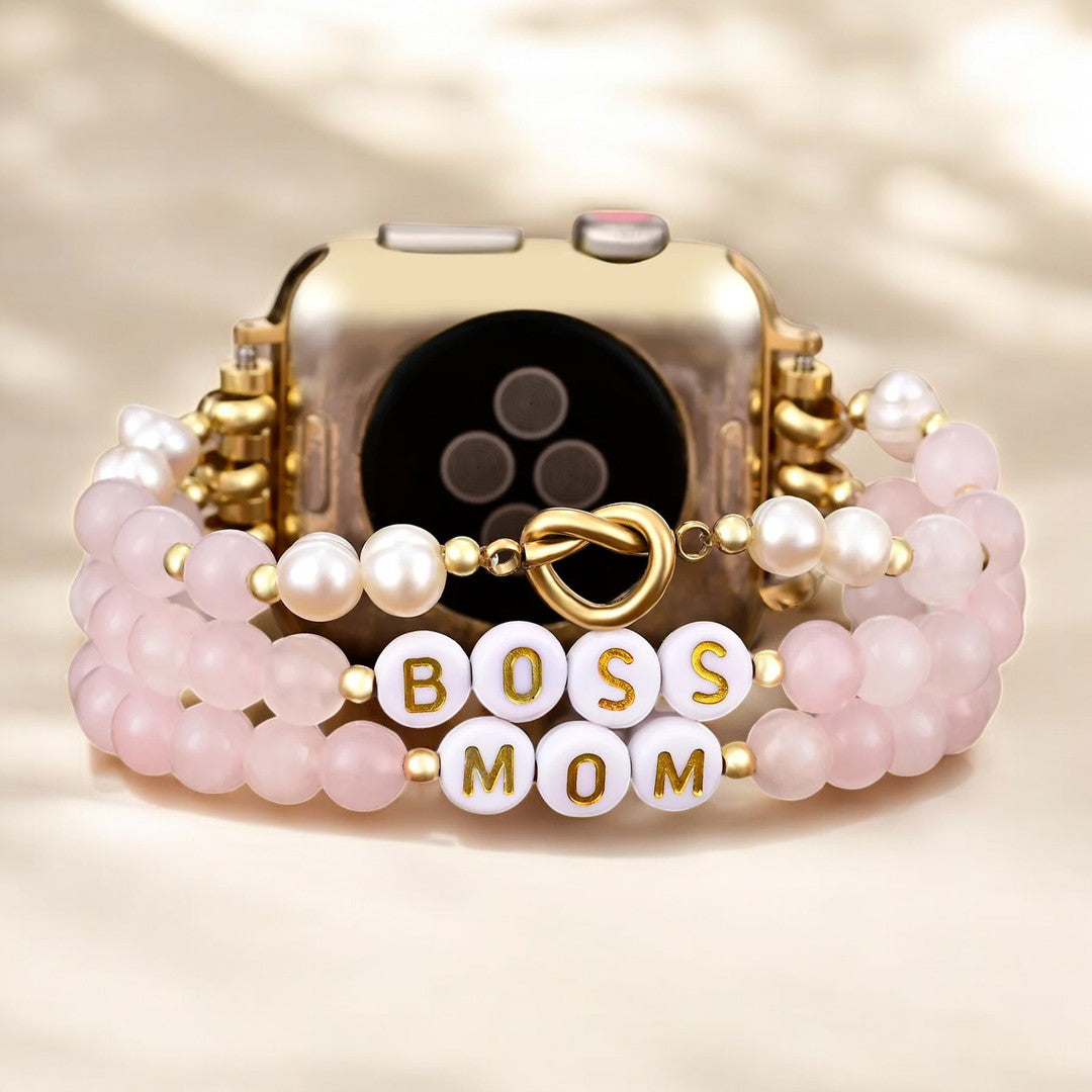 Cinturino elasticizzato Boss Mom in quarzo rosa per Apple Watch
