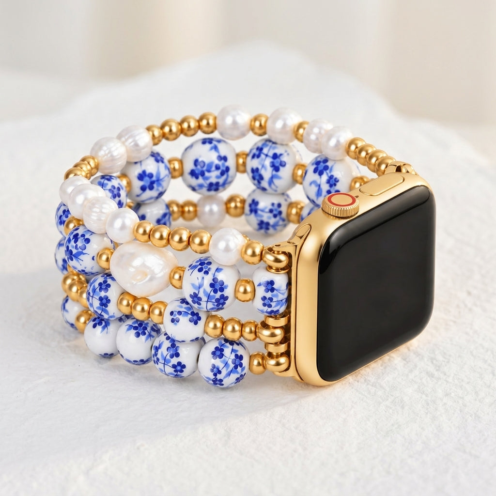Cinturino Apple Watch Porcelain Garden Sapphire Bloom