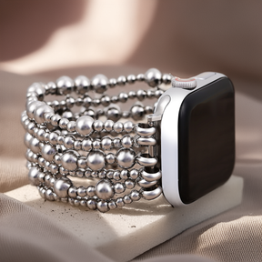 Cinturino elasticizzato Demure in platino Apple Watch