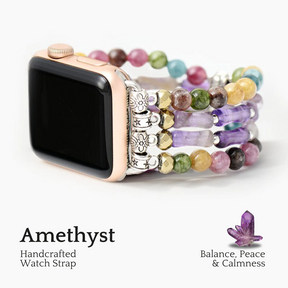 Cinturino Apple Watch elasticizzato in mosaico di ametista