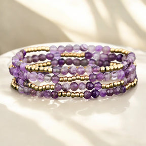 Set Bracciali Violetta Dorata e Ametista