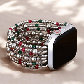 Cinturino Apple Watch in argento magico natalizio