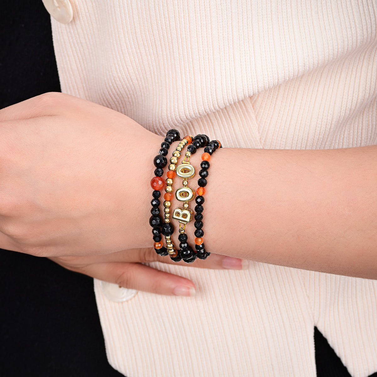 Set di bracciali con zucca di Halloween