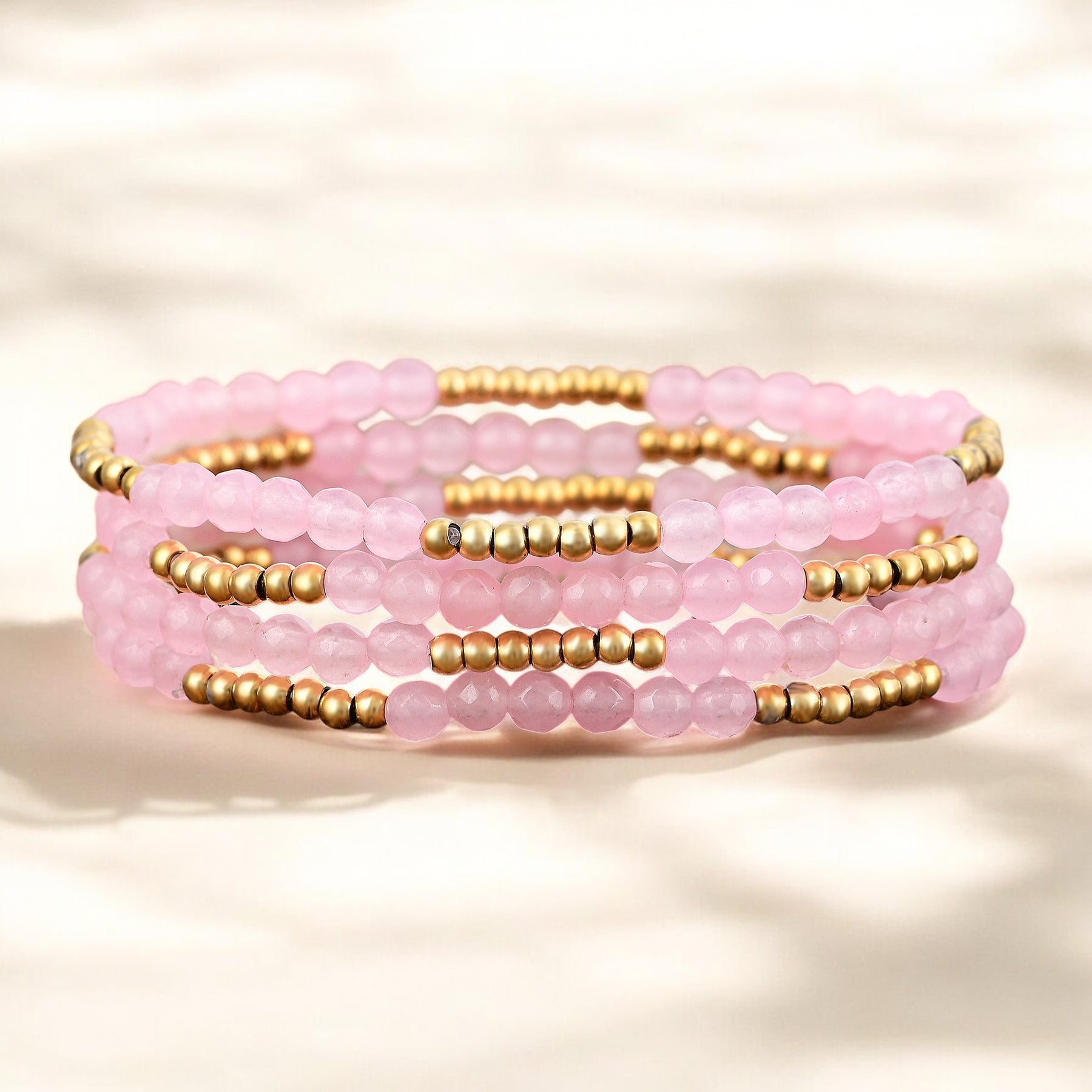 Set Bracciali Luce di Quarzo Rosa