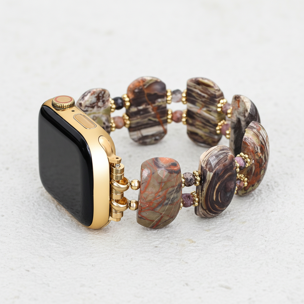 Cinturino elastico in diaspro orizzonte del deserto per Apple Watch