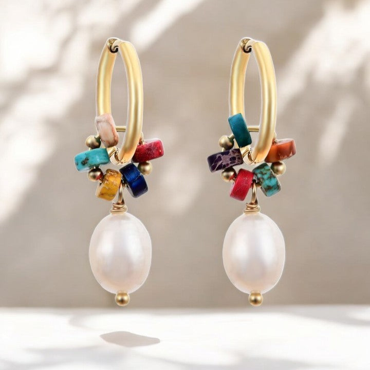 Orecchini a cerchio Jasper Harmony Pearl