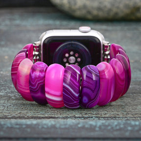 Bracciale Stretch in Agata Orchidea Radiante Apple Watch