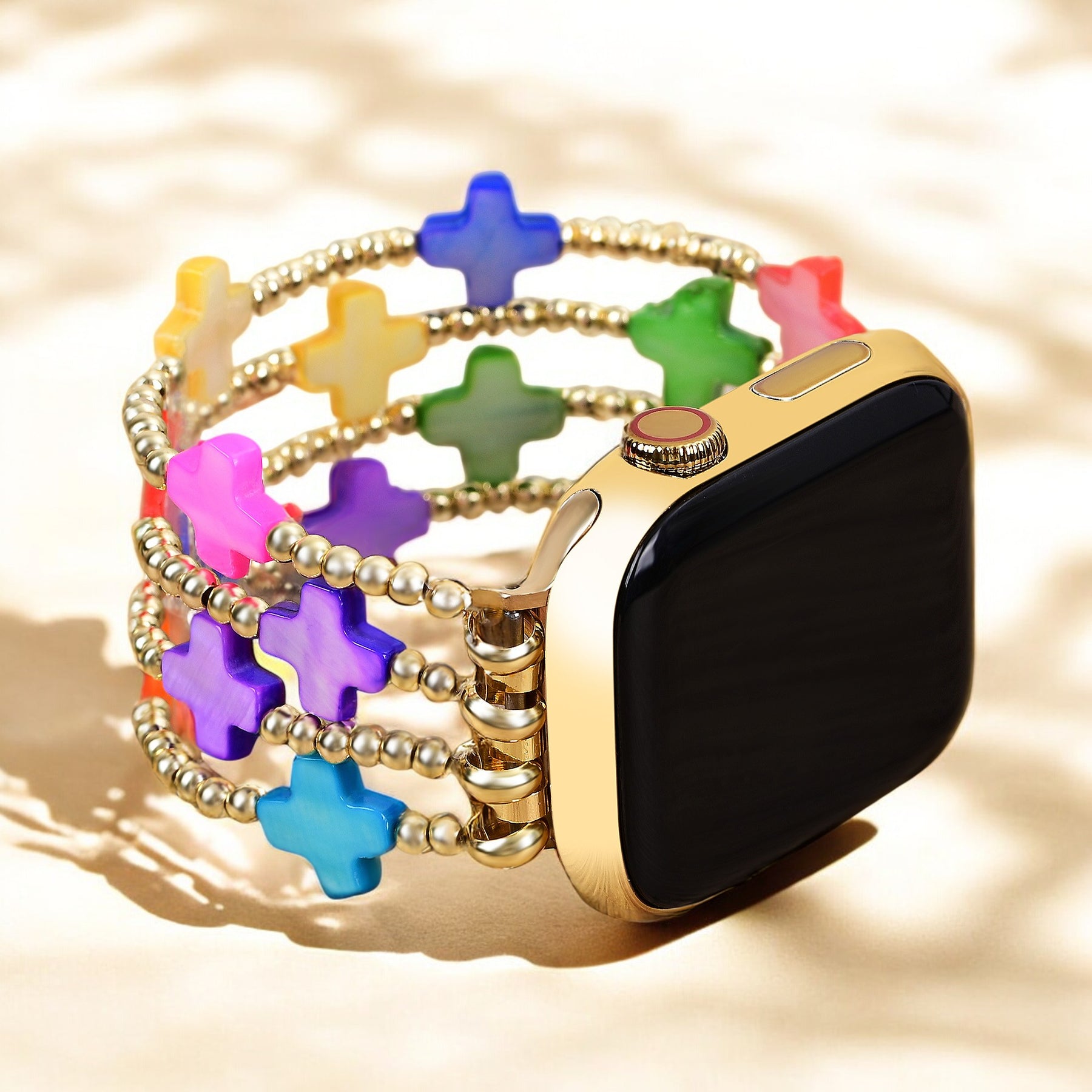 Cinturino elastico per Apple Watch con motivo a croce Chakra