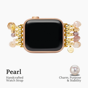Cinturino Apple Watch elasticizzato con rosetta perlata