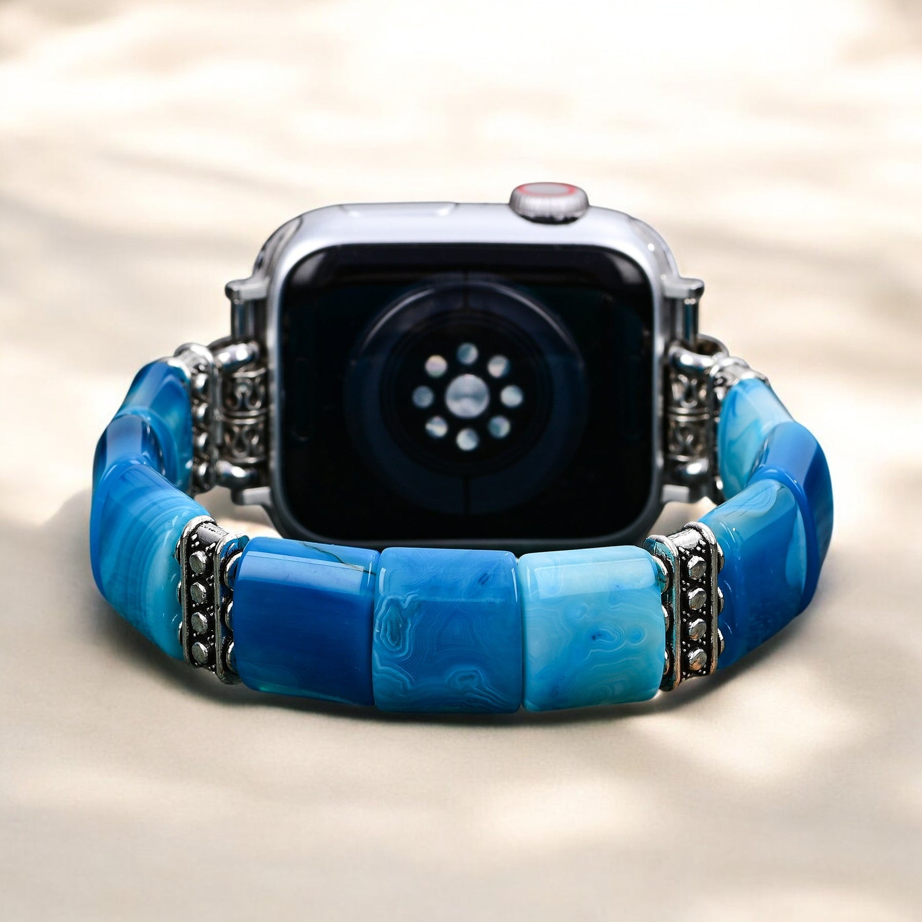 Cinturino elastico Apple Watch in Agata Abisso Sereno