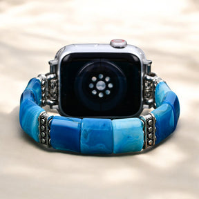 Cinturino elastico Apple Watch in Agata Abisso Sereno
