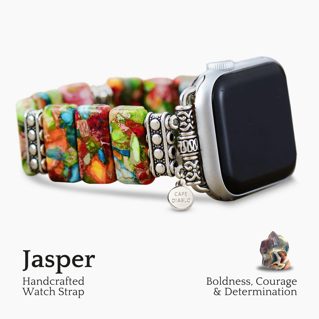 Elegante cinturino elasticizzato con motivo floreale per Apple Watch