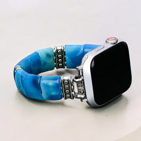 Cinturino elastico Apple Watch in Agata Abisso Sereno