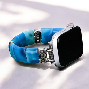 Cinturino elastico Apple Watch in Agata Abisso Sereno