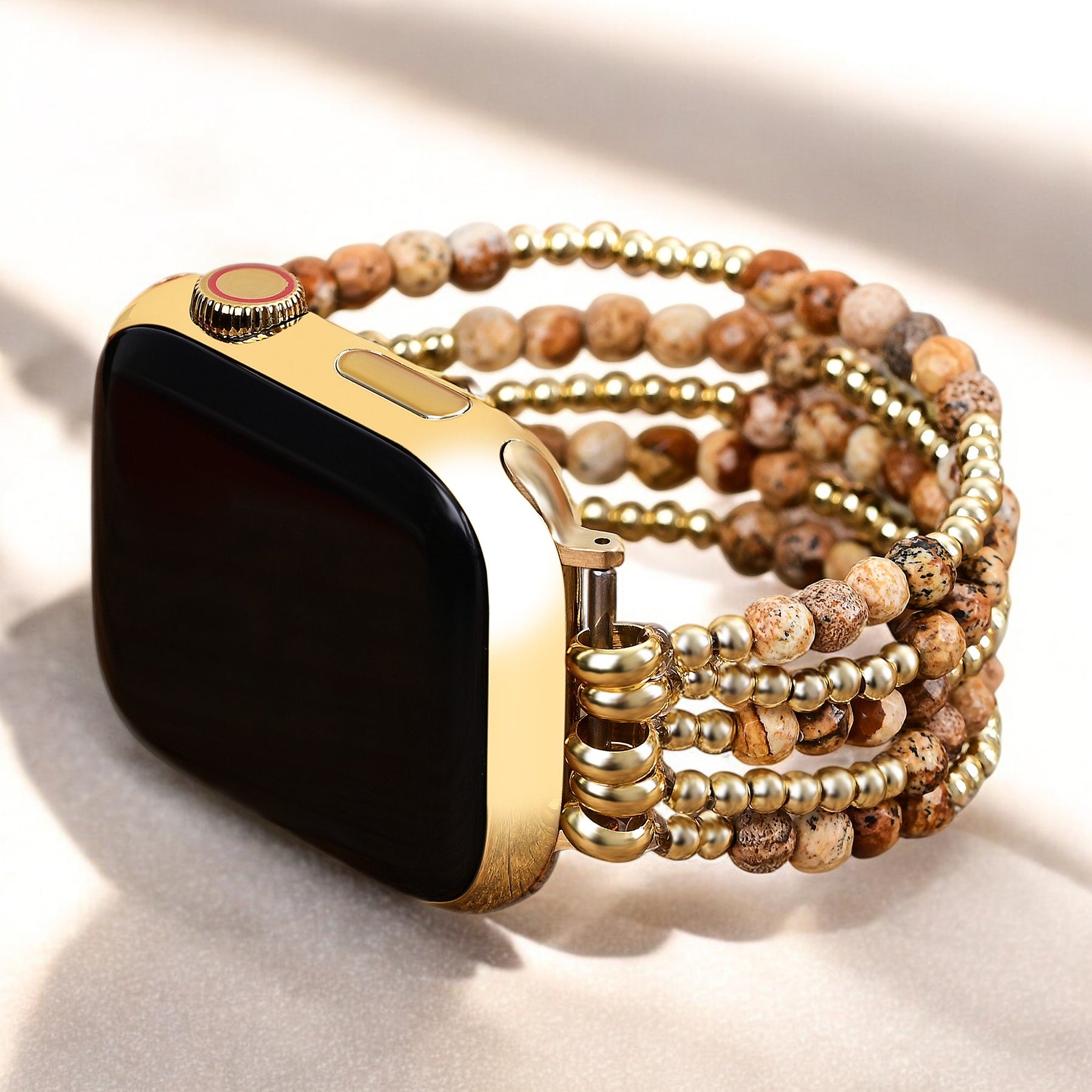 Cinturino elasticizzato Golden Earth Jasper per Apple Watch