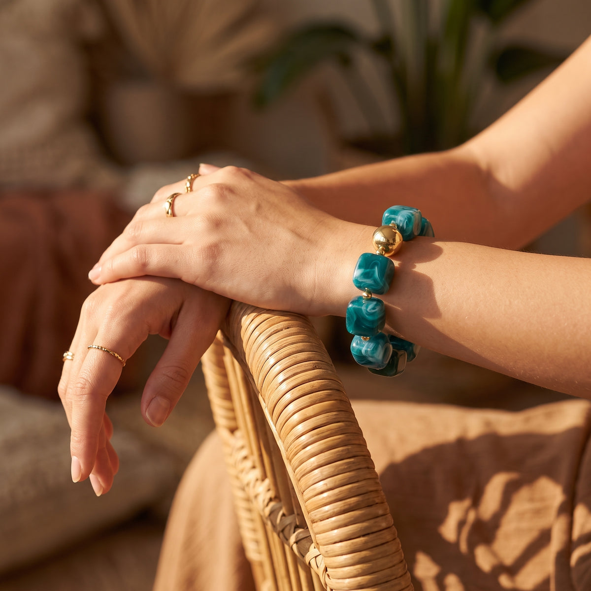 Bracciale chunky Laguna di smeraldo