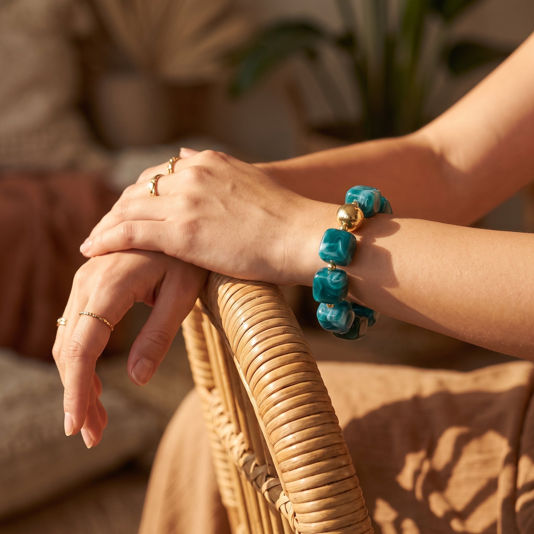 Bracciale chunky Laguna di smeraldo