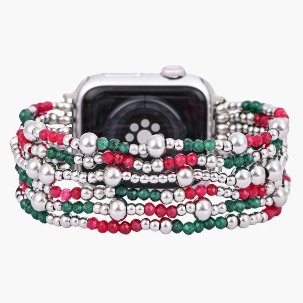 Elegante cinturino elastico argento festivo per Apple Watch