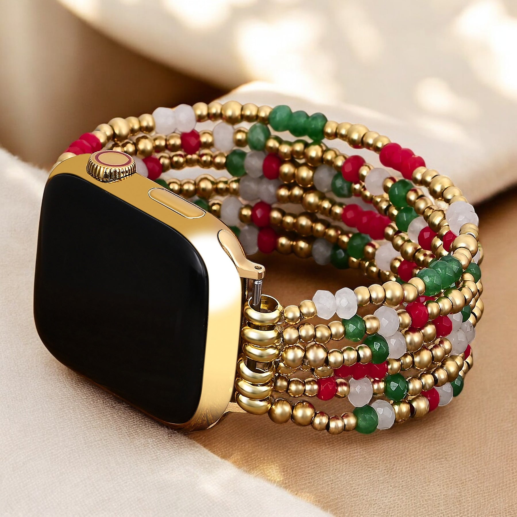 Cinturino Elasticizzato Golden Holly Cheer per Apple Watch