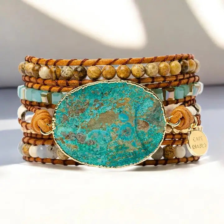 Bracciale in pietra di diaspro Terra Blu