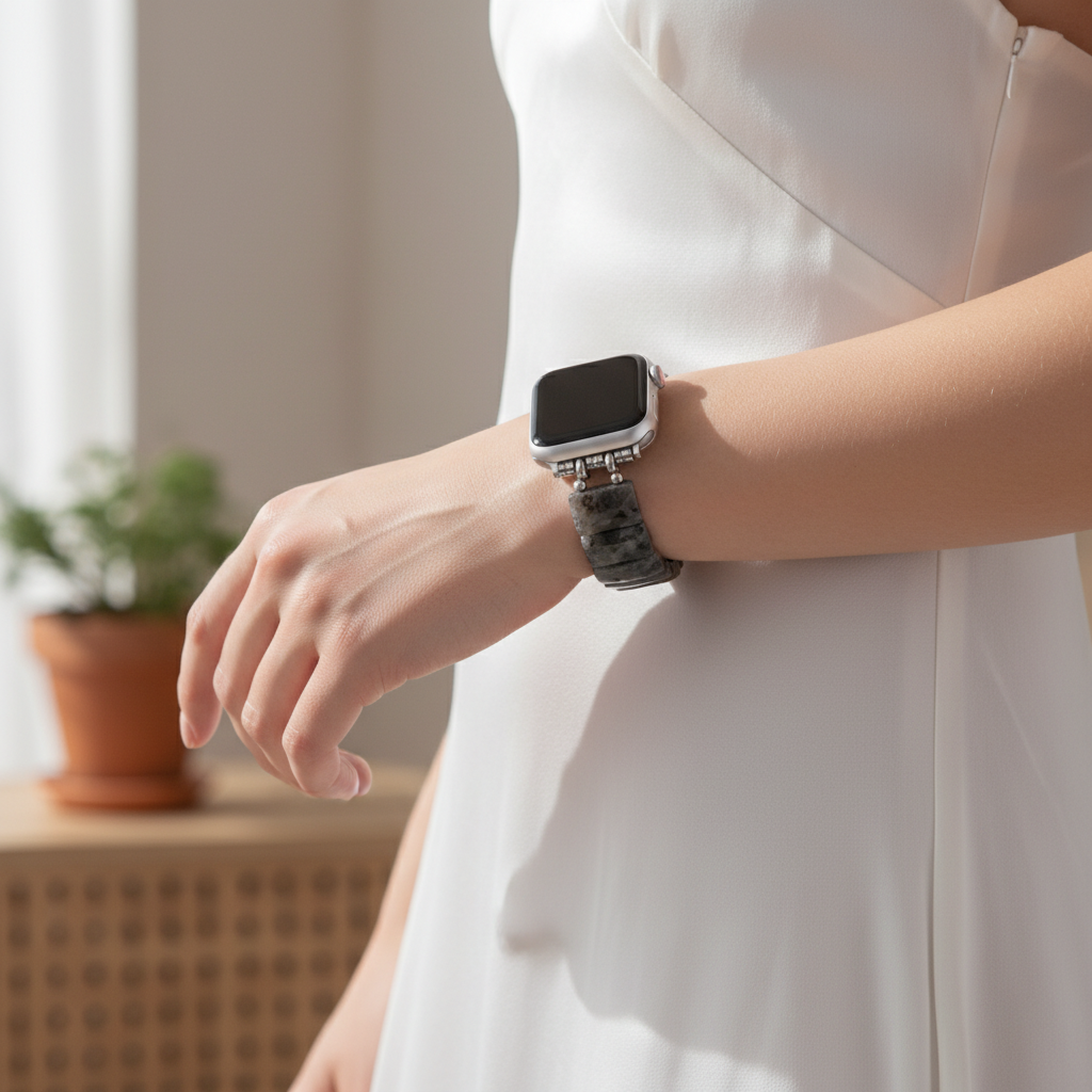 Cinturino elasticizzato in pietra bilanciata mezzanotte per Apple Watch