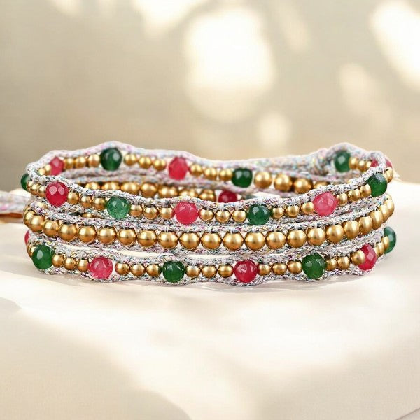 Bracciale Avvolgente con Raggiante Gioia Natalizia