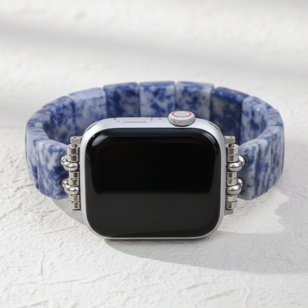 Cinturino elastico in sodalite orizzonte blu per Apple Watch