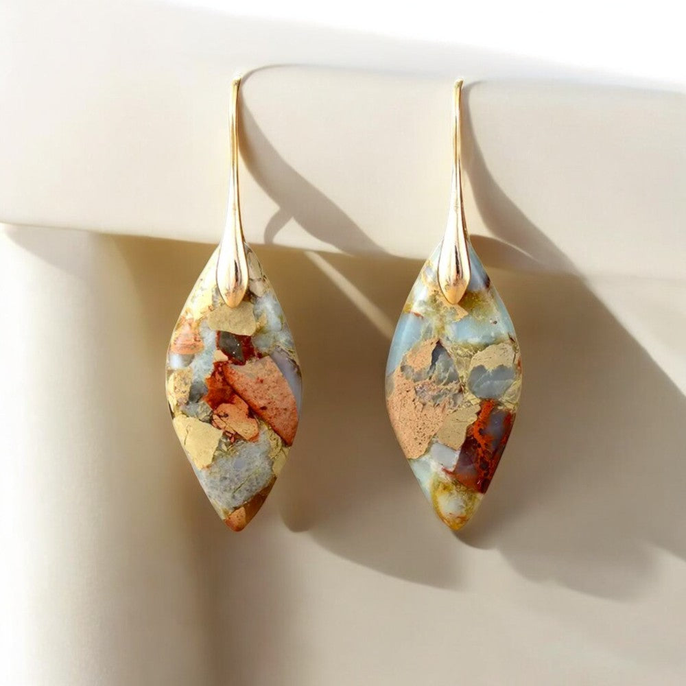 Orecchini Terra Hues Leaves Jasper