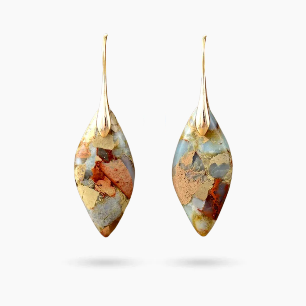Orecchini Terra Hues Leaves Jasper