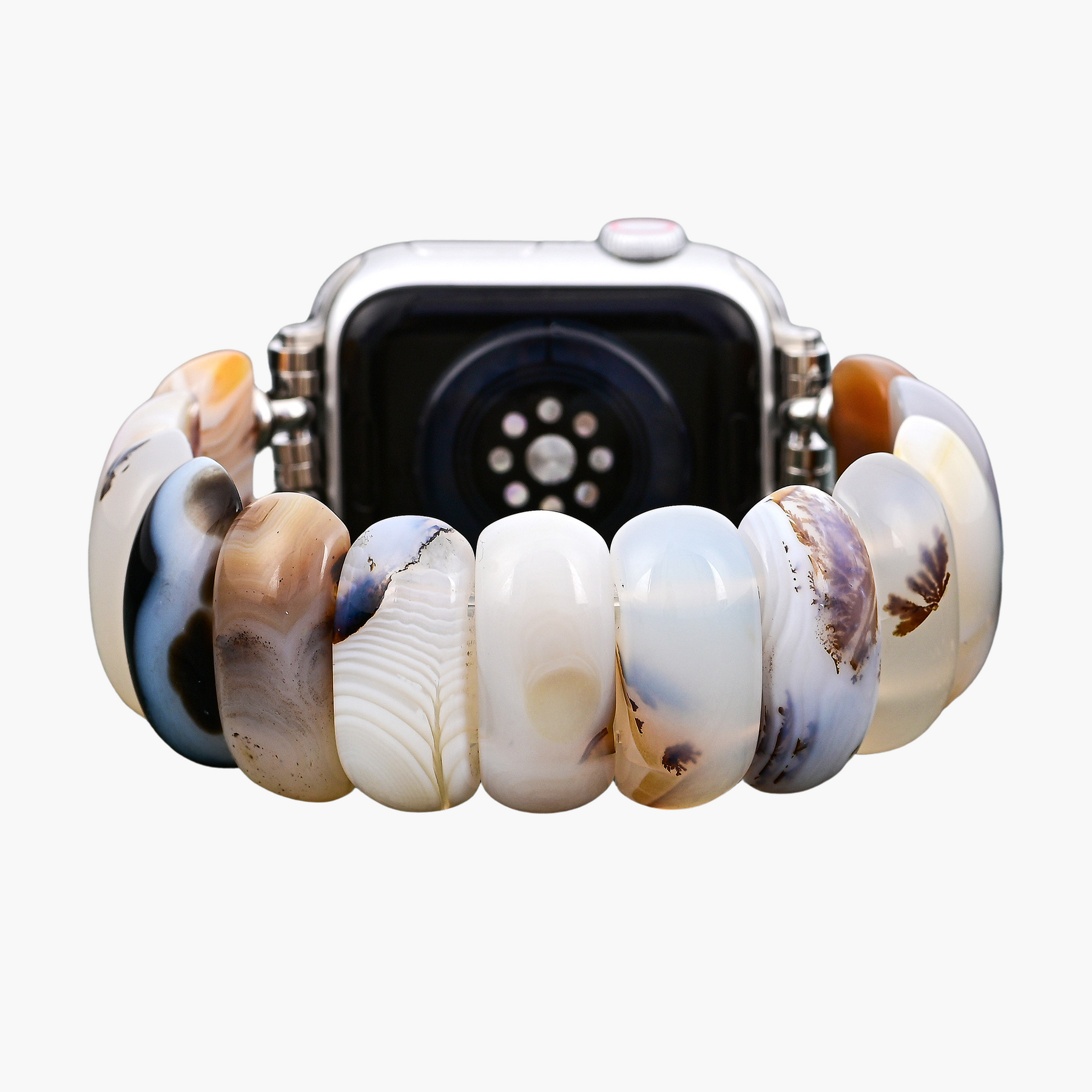 Cinturino in Agata Duna Avorio Apple Watch Stretch