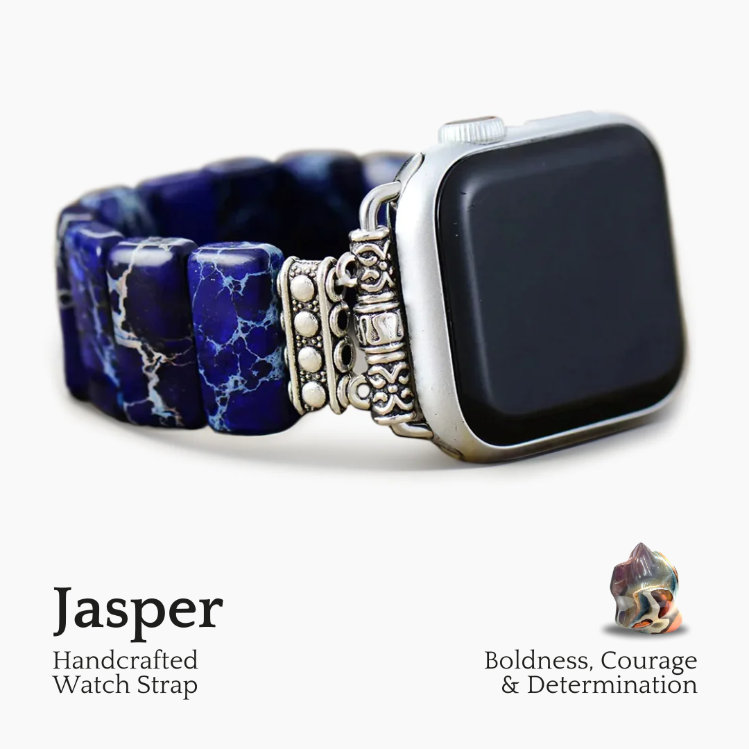 Cinturino per Apple Watch stretch in diaspro tibetano blu scuro