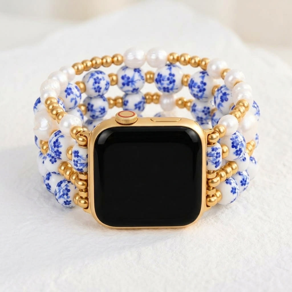 Cinturino Apple Watch Porcelain Garden Sapphire Bloom