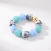 Bracciale misto a maglie larghe color Nebbia oceanica