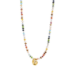 Collana con lettere a bolle multicolore