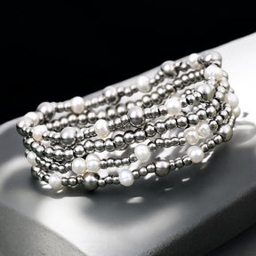 Set di bracciali di perle scintillanti